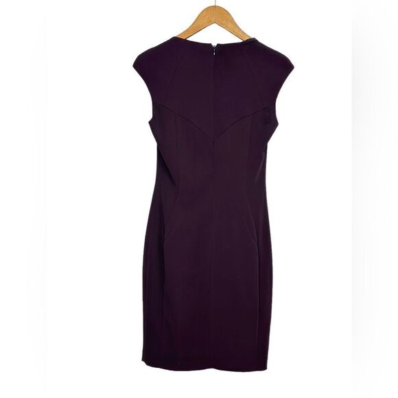 REISS Mora Fitted Pencil Midi Dress with Cap Sleeve Grape Size 6 - Picture 6 of 15